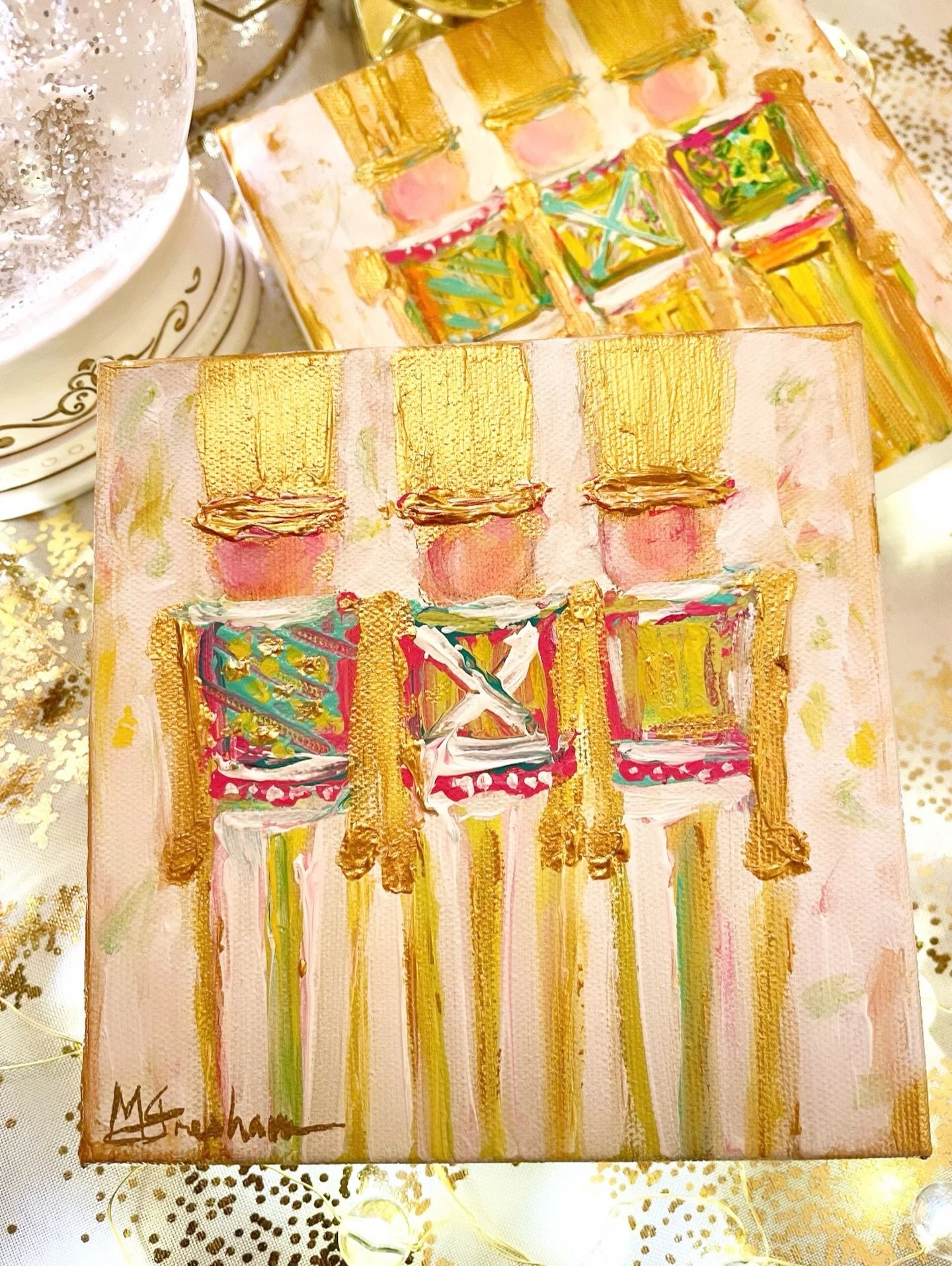 ✨We Three Nutcrackers✨Now available in my Christmas Shop with free shipping! #shopsmall #giftideas 
.
.
.
.
.
#melissagreshamfineart #yeahthatgreenville #gvlarts #christmas #pursuewhatislovely #holidaydecor #homedecor #artistsoninstagram #instaartwor