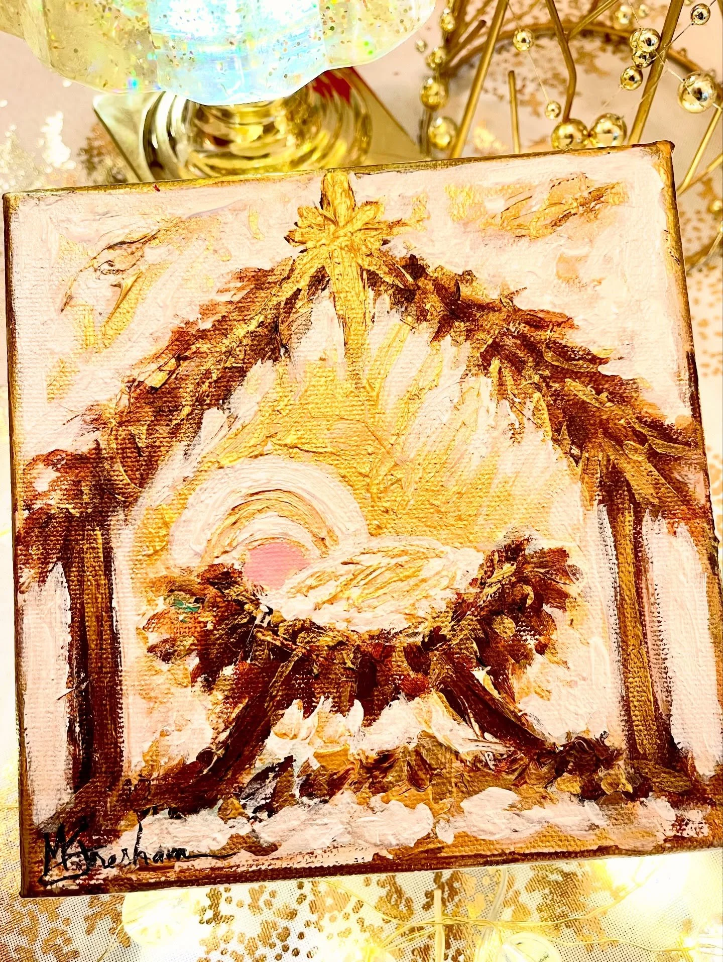 ✨Light of the World✨Available in my Christmas Shop! Deadline for Christmas Shipping is tomorrow 12/15. Hurry, there&rsquo;s still time to give the 🎁 of art🎄 #shopsmall #giftideas 
.
.
.
.
.
#melissagreshamfineart #yeahthatgreenville #gvlarts #chris