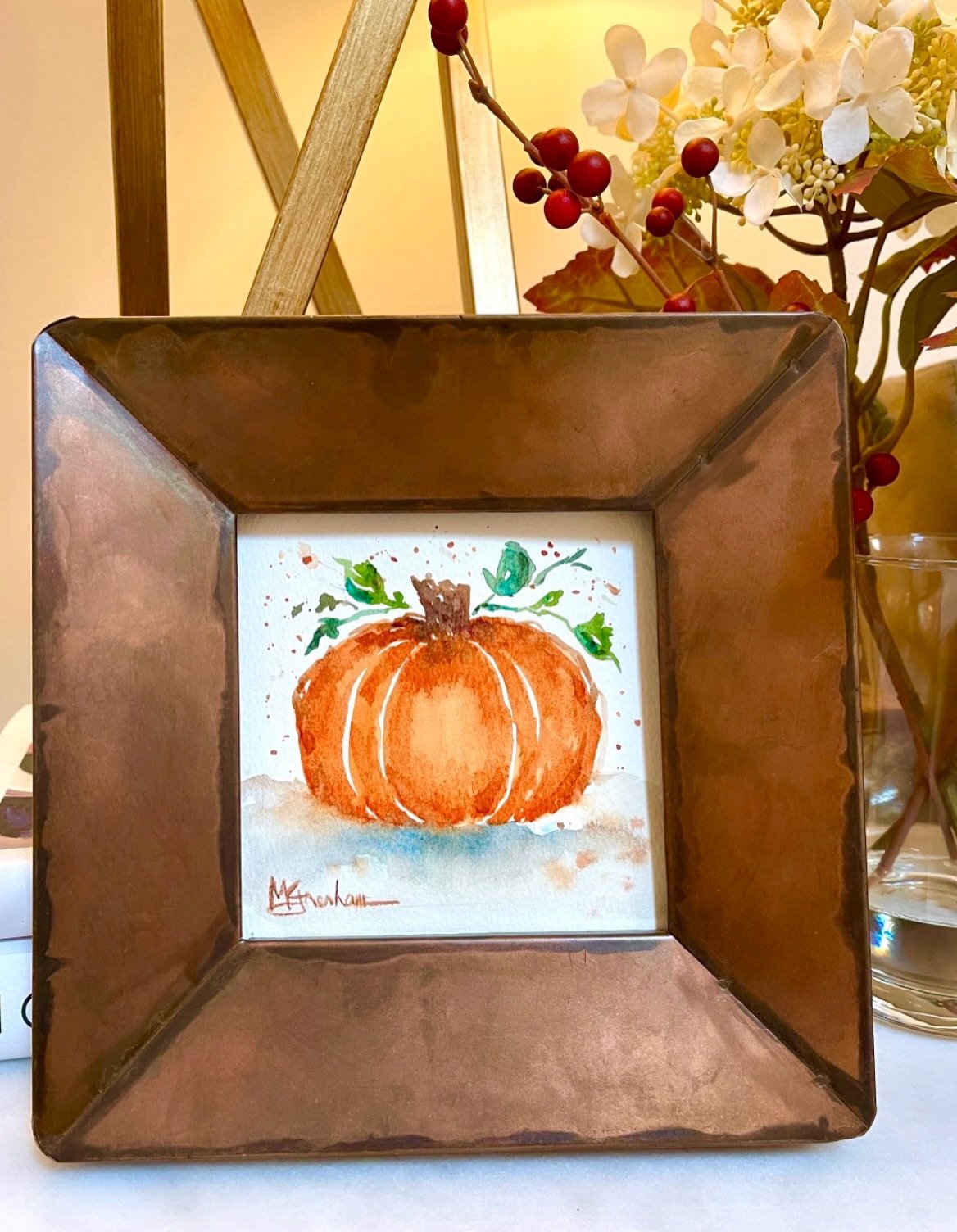 🍁Happy Fall Y&rsquo;all🍁 This cutie and more is now available in my Fall Shop with free shipping! Hurry, limited quantities. #pumpkin #yeahthatgreenville #artoftheday #artforyourhome #falldecor