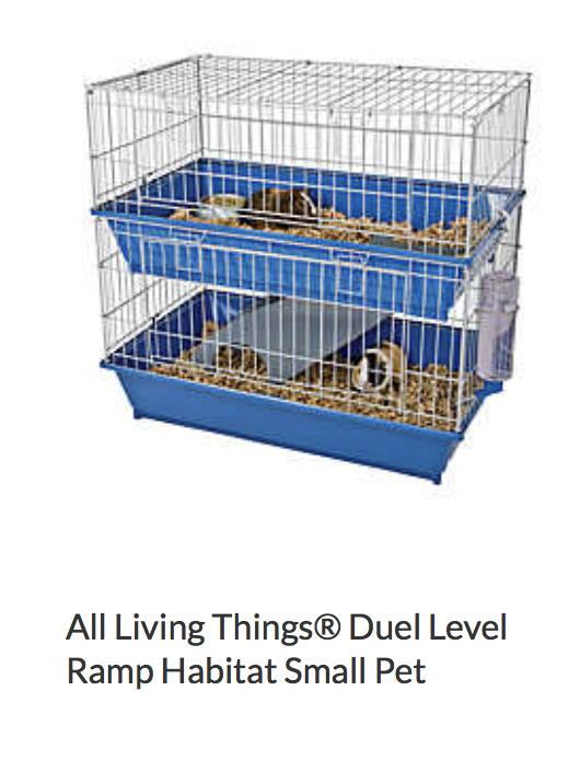 All Living Things Dual Level Ramp Habitat Small Pet - it is ok size wise, not the best, but would be hard to fit good entertainment in here and cleaning would be difficult.