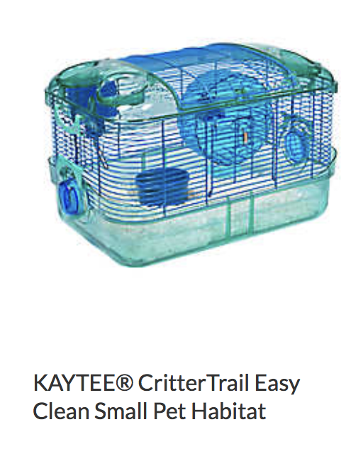 Kaytee CritterTrail Easy Start Small Pet Habitat - Not appropriate size wise for rats.  Fine as a carrier if wheel is removed.
