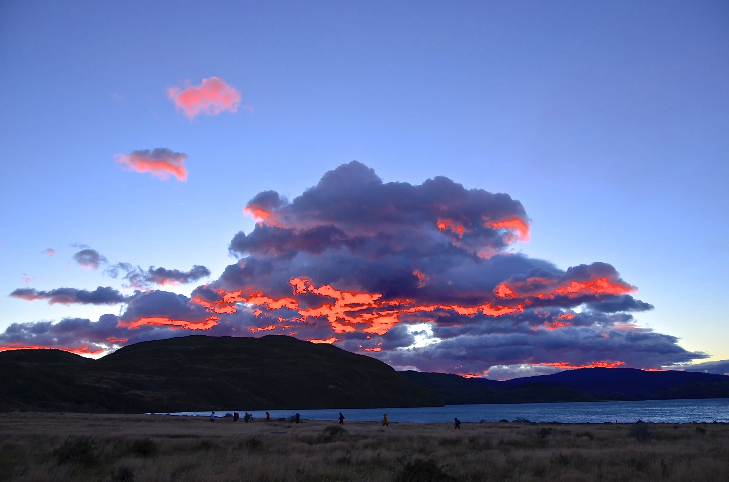 Sunrise over Lake Pehoe, Chile
