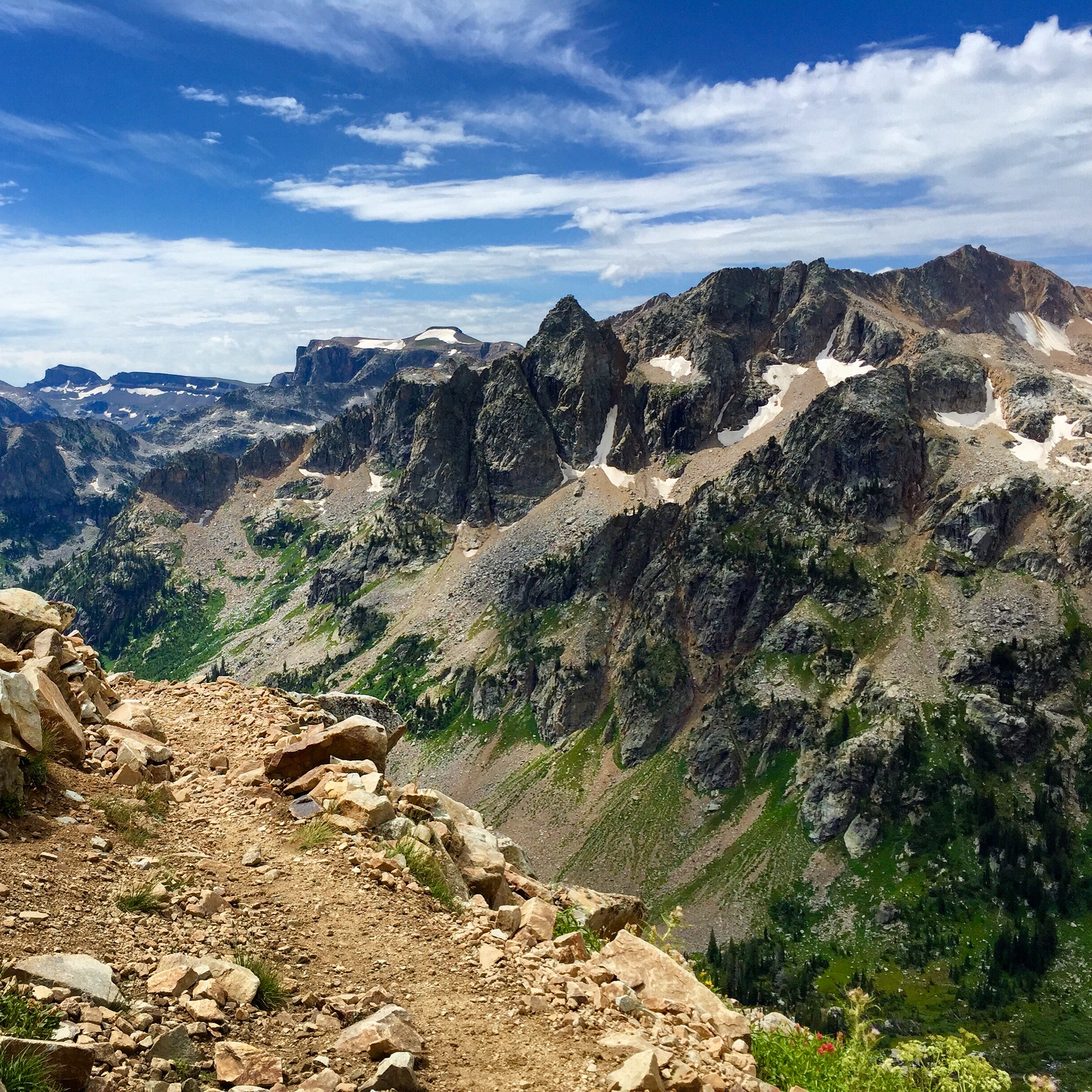 Getting closer to the divide, you have great views of the Tetons.