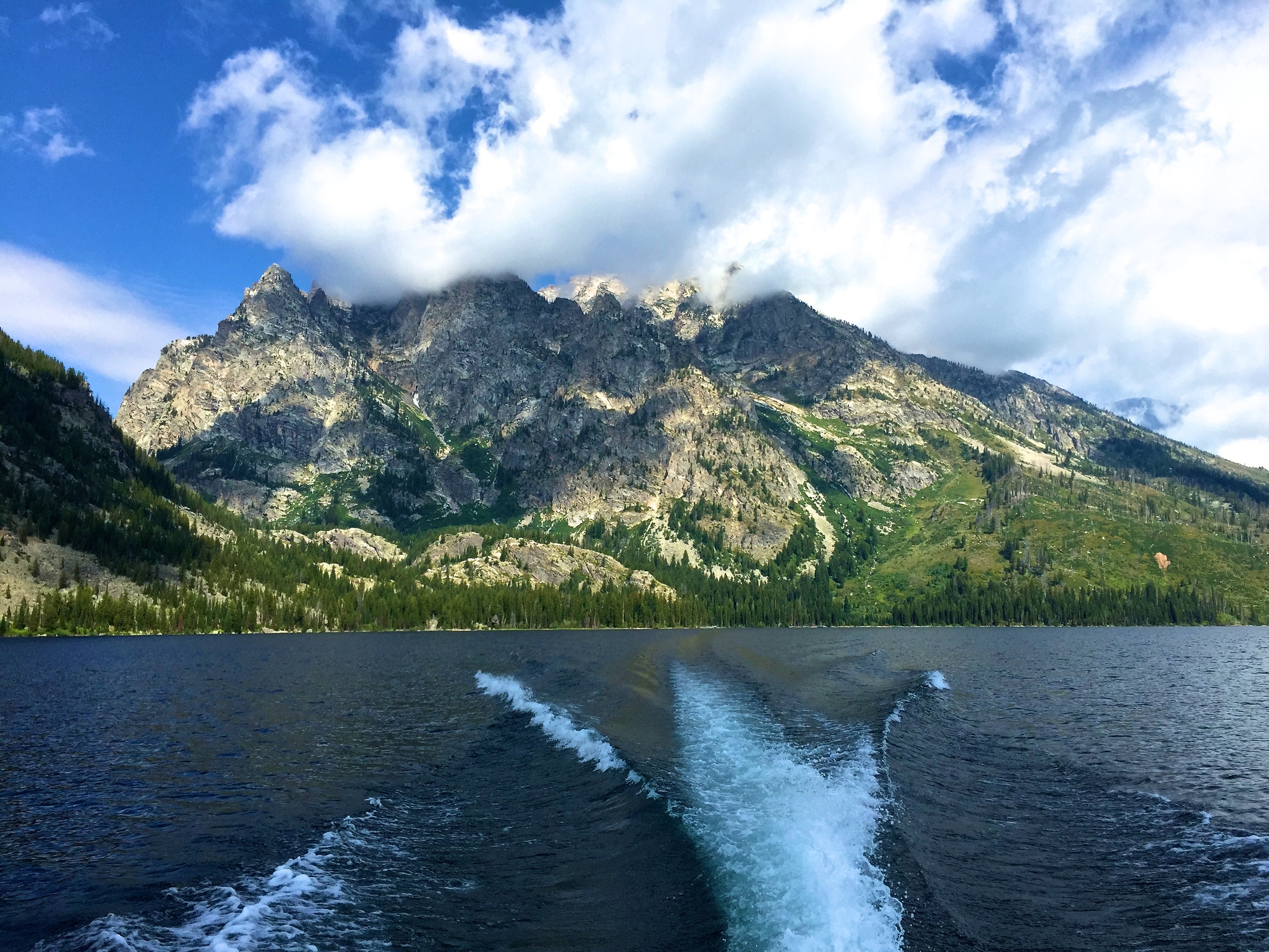 Crossing Jenny Lake. I can almost taste that night's burger and fries. 