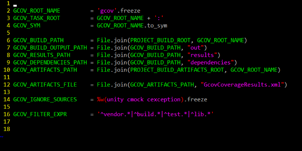   Modifications to the gcov_constants.rb file to enable XML report generation.  