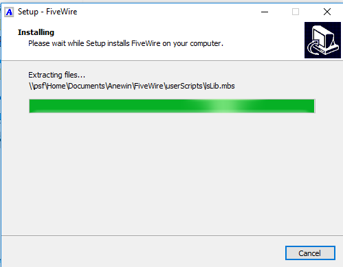 FiveWire uses the familiar Windows installer.