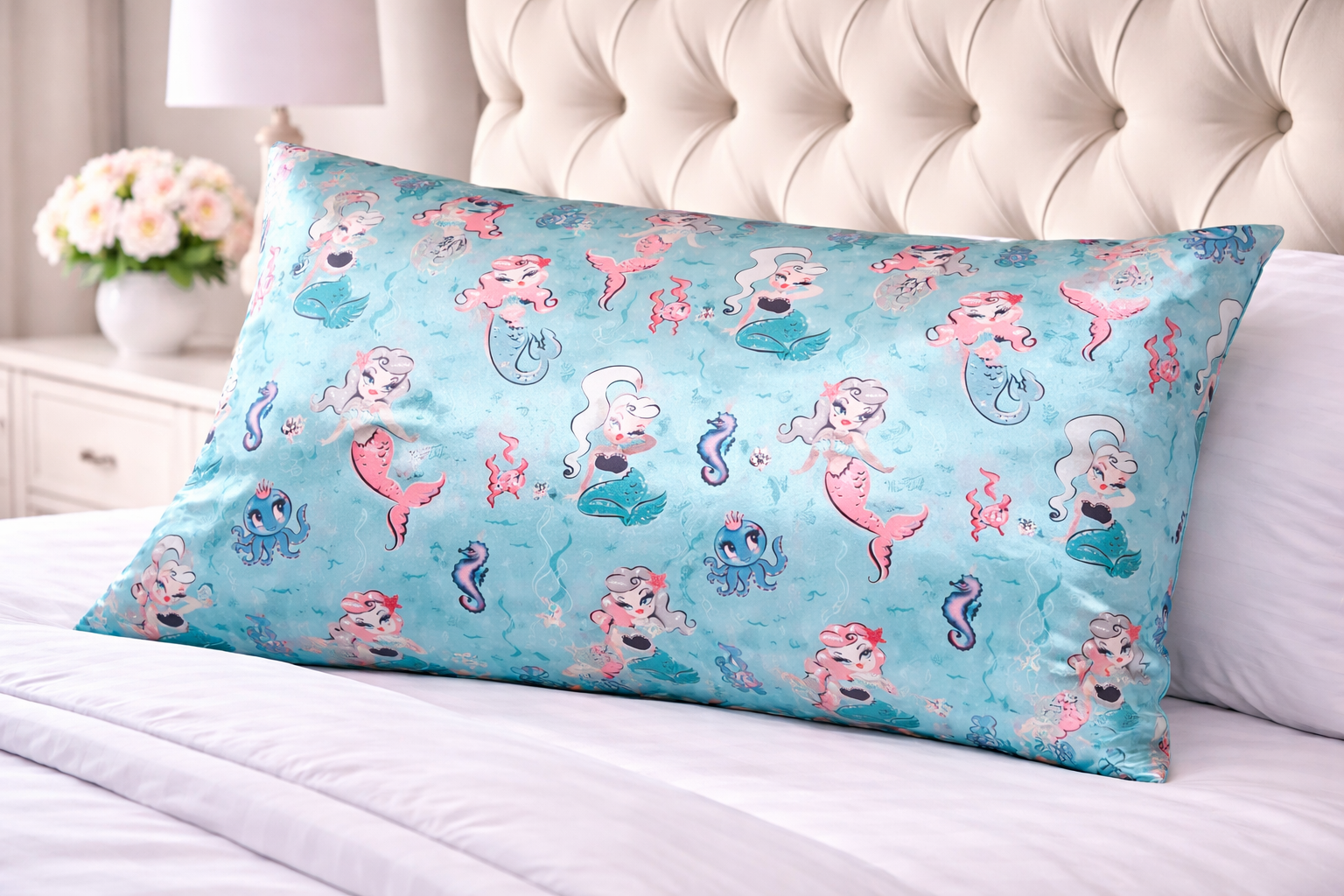 "Ocean Kisses 💋🧜🏾‍♀️" Silky Satin Pillowcase