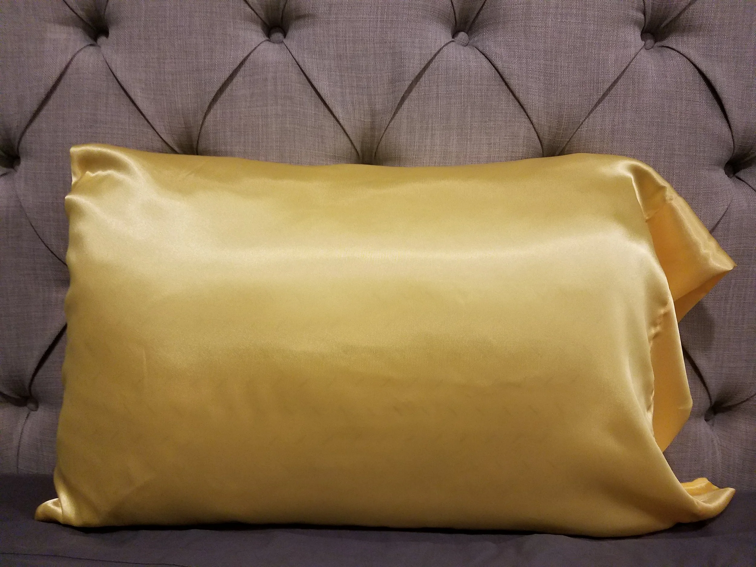 yellow satin pillowcase