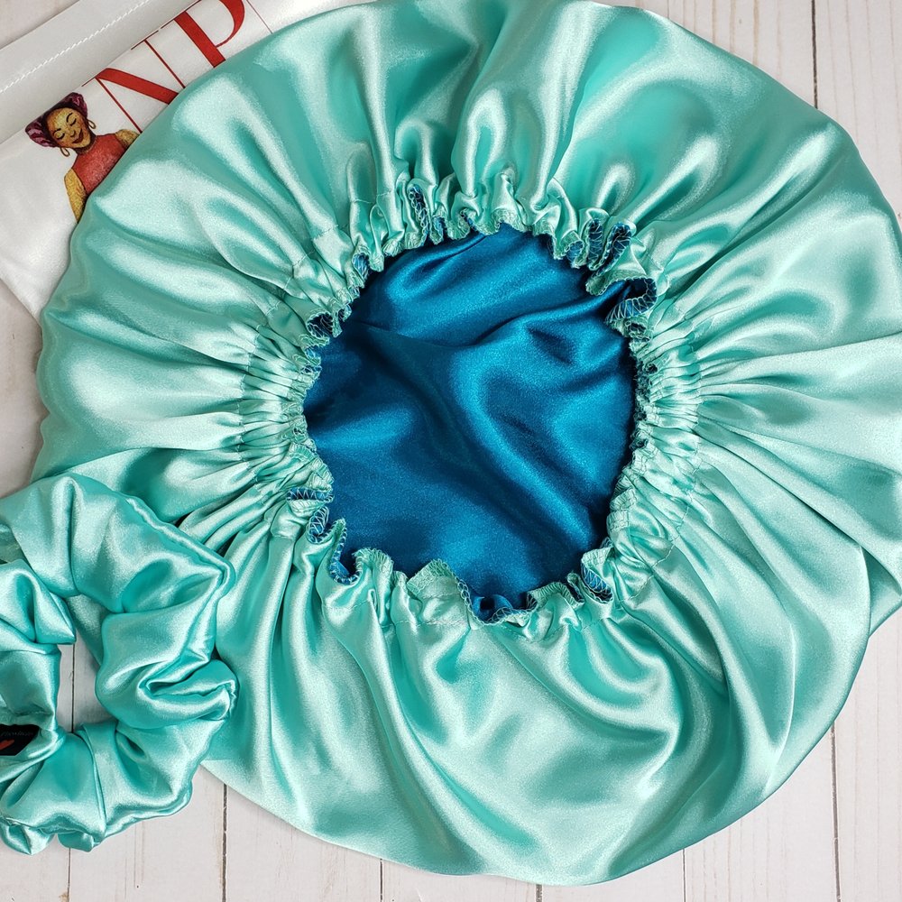 Factory Wholesale Newest Trend Double Layer Silk Hair Bonnet Custom Sleep  Hair Bonnets With Logo Pattern Satin Designer Bonnets - Buy Bonnets With