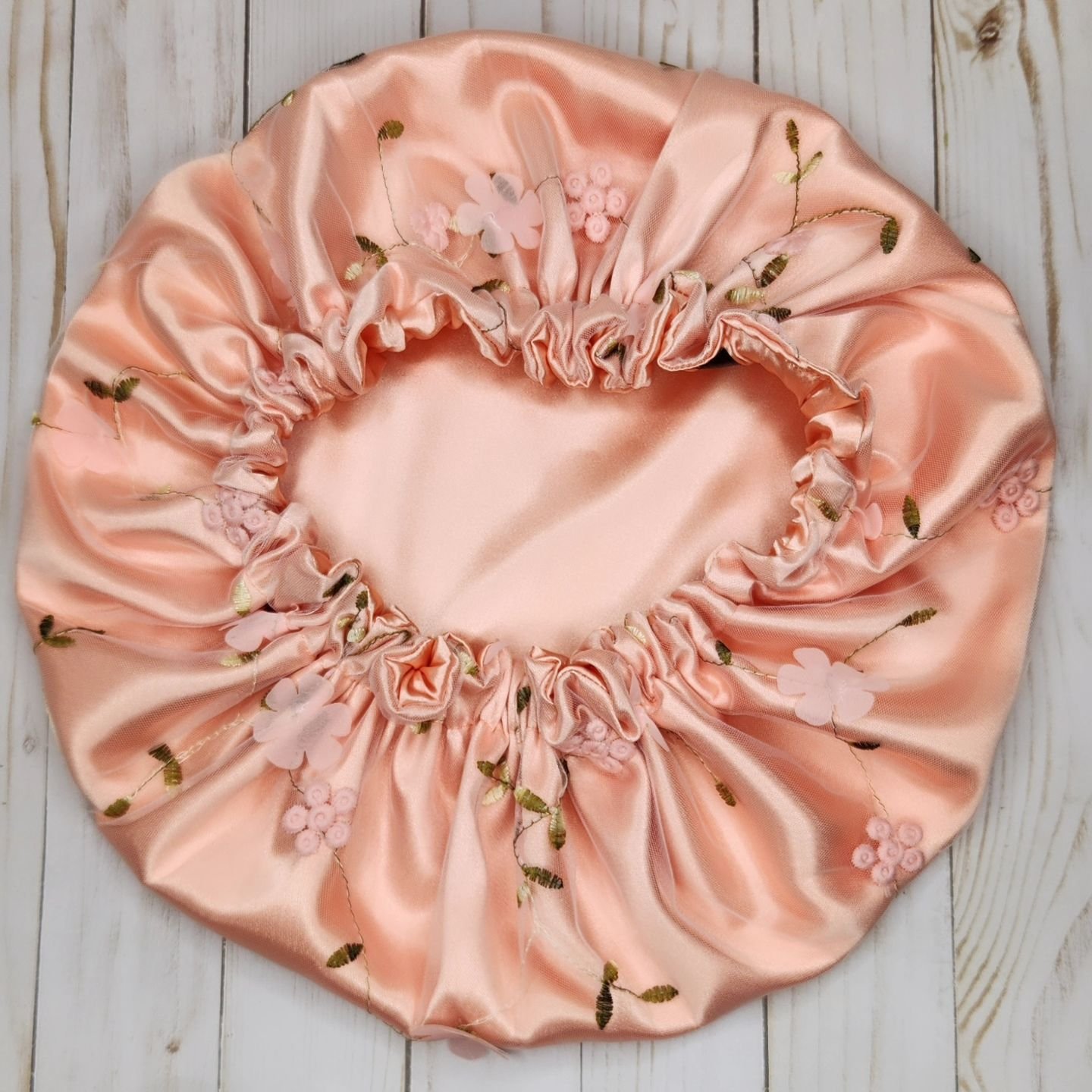 Priscilla🌸: Not just a bonnet, a work of art, created with intention. Priscilla is now available in Perfect Peach 🍑  #sleepcute#cutebonnets#nptresstreats