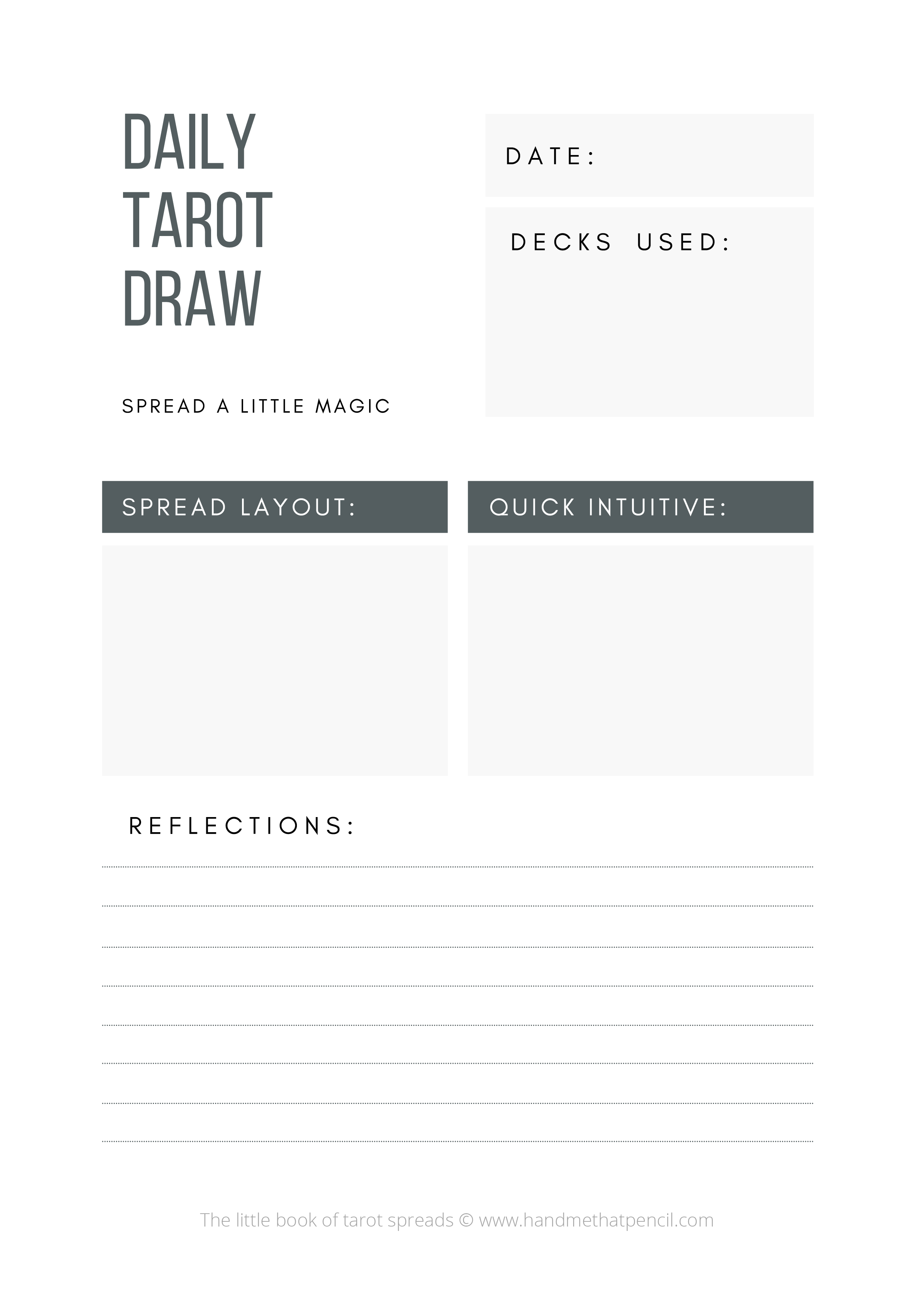 Free tarot journal pages — Hand Me That Pencil