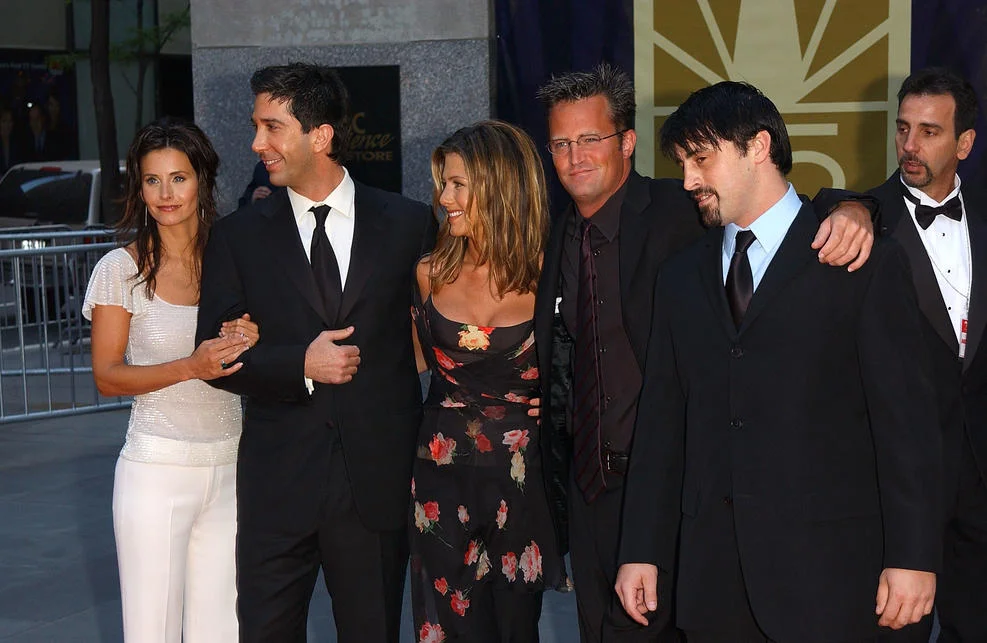 Getty Images. The cast of "Friends" arrive for NBC's 75th Anniversary Special May 5, 2002 at Rockefeller Center in New York City.