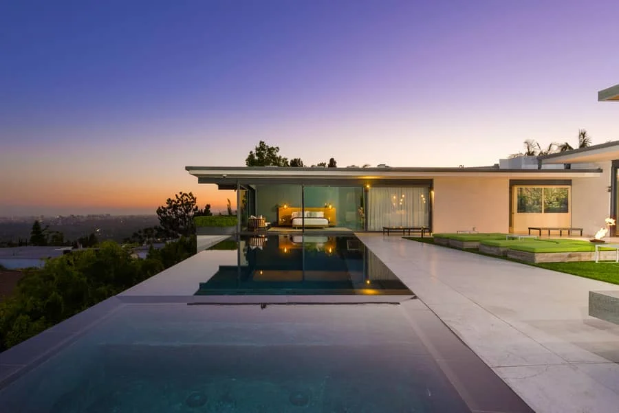 The home offers views from Downtown L.A., to Century City and the ocean.