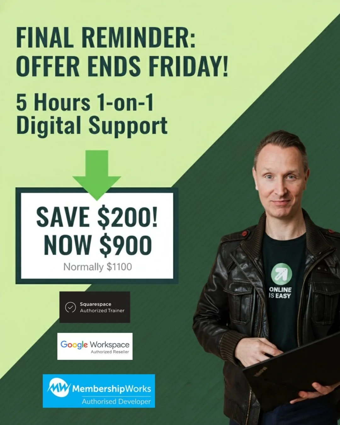 ⏰Final Call: $200 OFF Ends This Friday!

Tired of digital confusion? Ready for real progress?

This is your last chance to secure our 5 Hours of 1-on-1 Digital Support at a significant saving.

We know those lingering tech issues and unclear online p