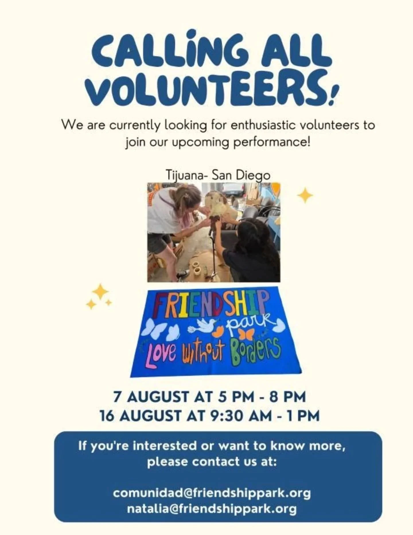 For the past weeks we have been supporting @friendshipparkusmx @friendsxborders in the creation of puppets for the upcoming celebration of the 54th Anniversary of the Friendship Park! π Mark your calendars and join us on August 16th for our artistic