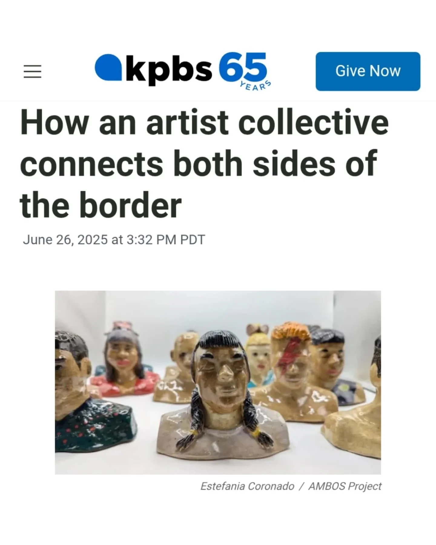 Last week our Executive Director Natalie Godinez got interviewed on KPBS's Midday Edition. She talked about the relevance of art for raising awareness on immigrant issues and the impact of AMBOS Ceramics on our students seeking refuge waiting in Tiju