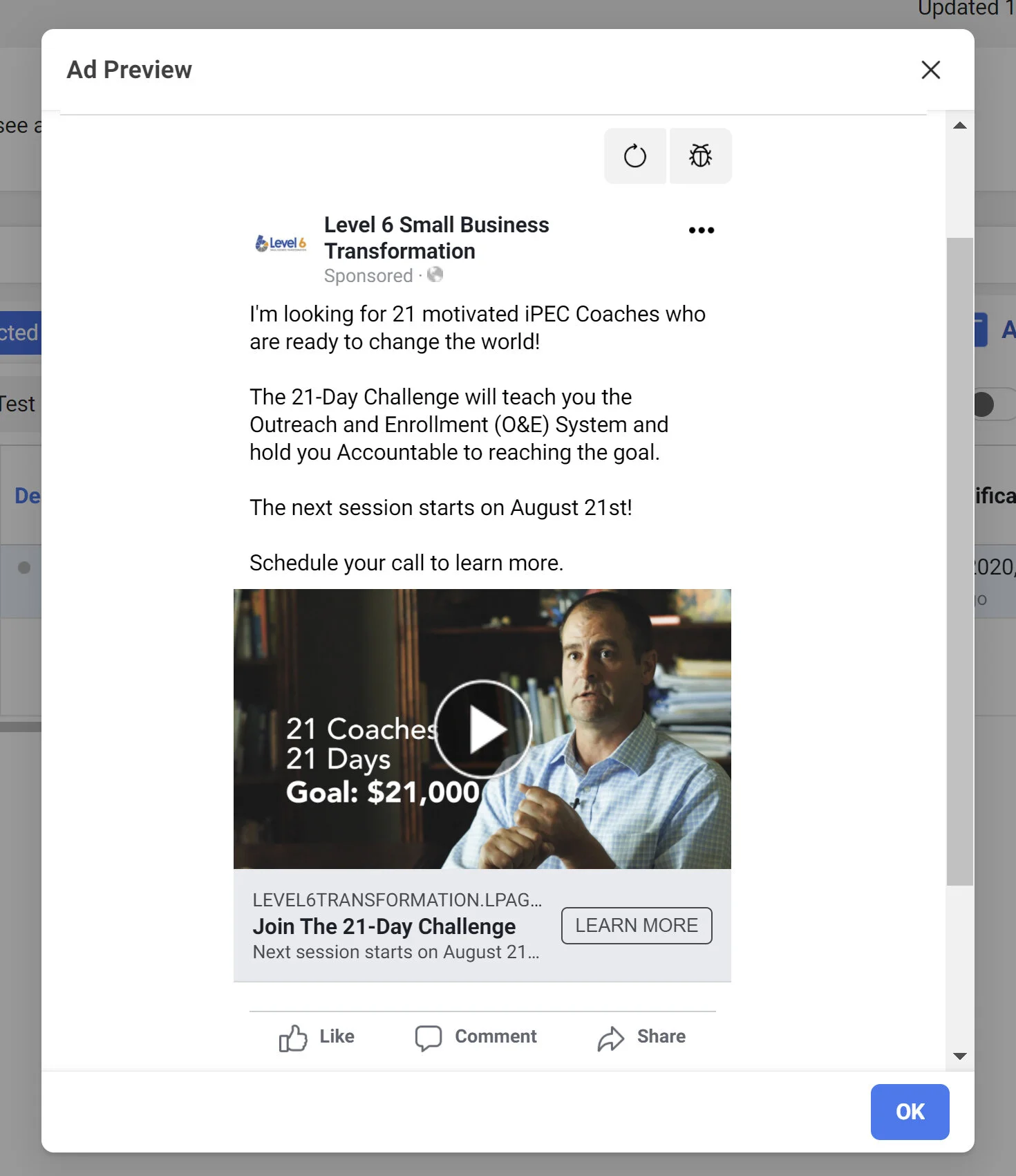 Level 6 Small Business Transformation sample FB ad.jpg