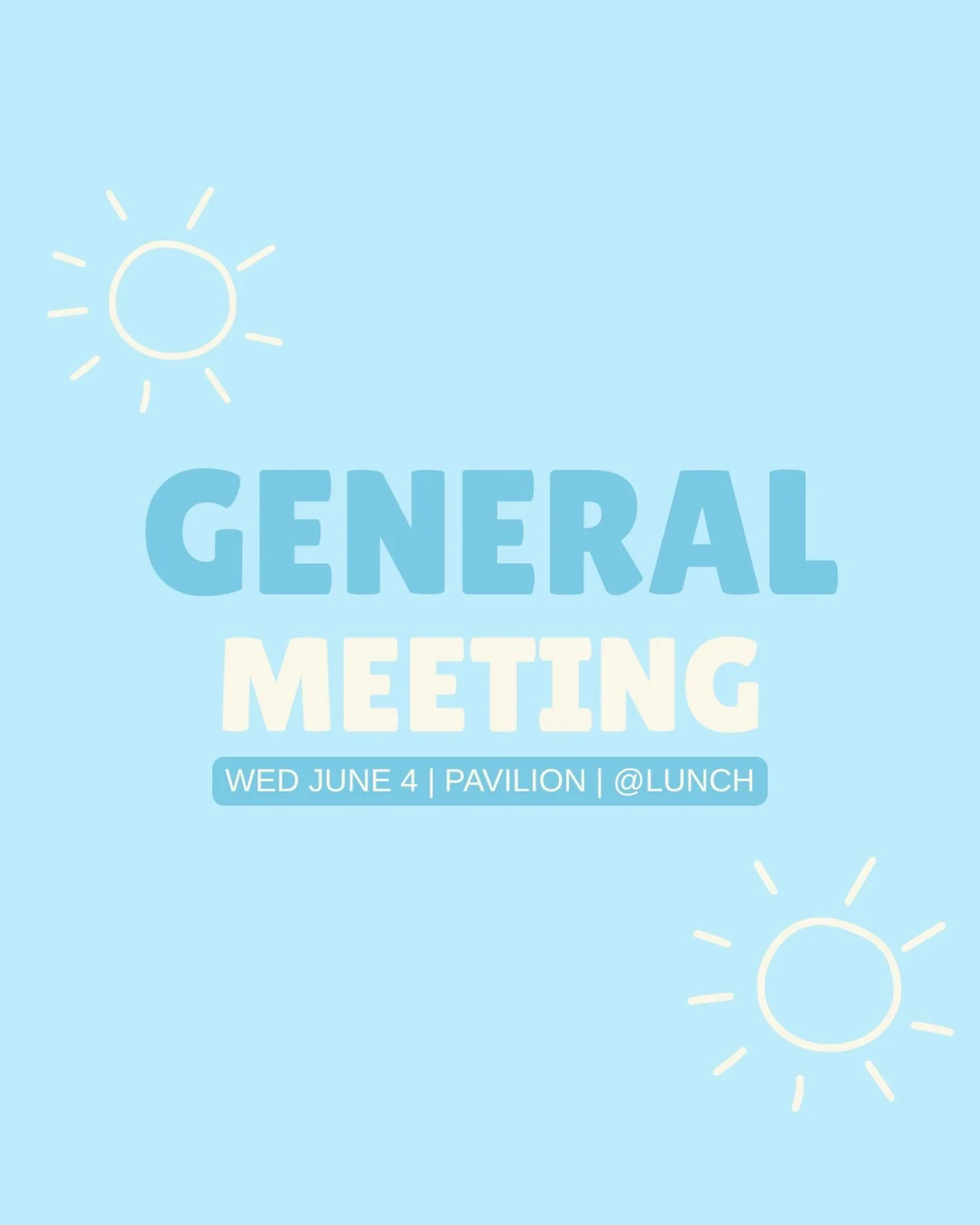 HEY GUYS!! our LAST meeting is tomorrow in the pavilion during lunch, see you there! 🙂&zwj;↕️