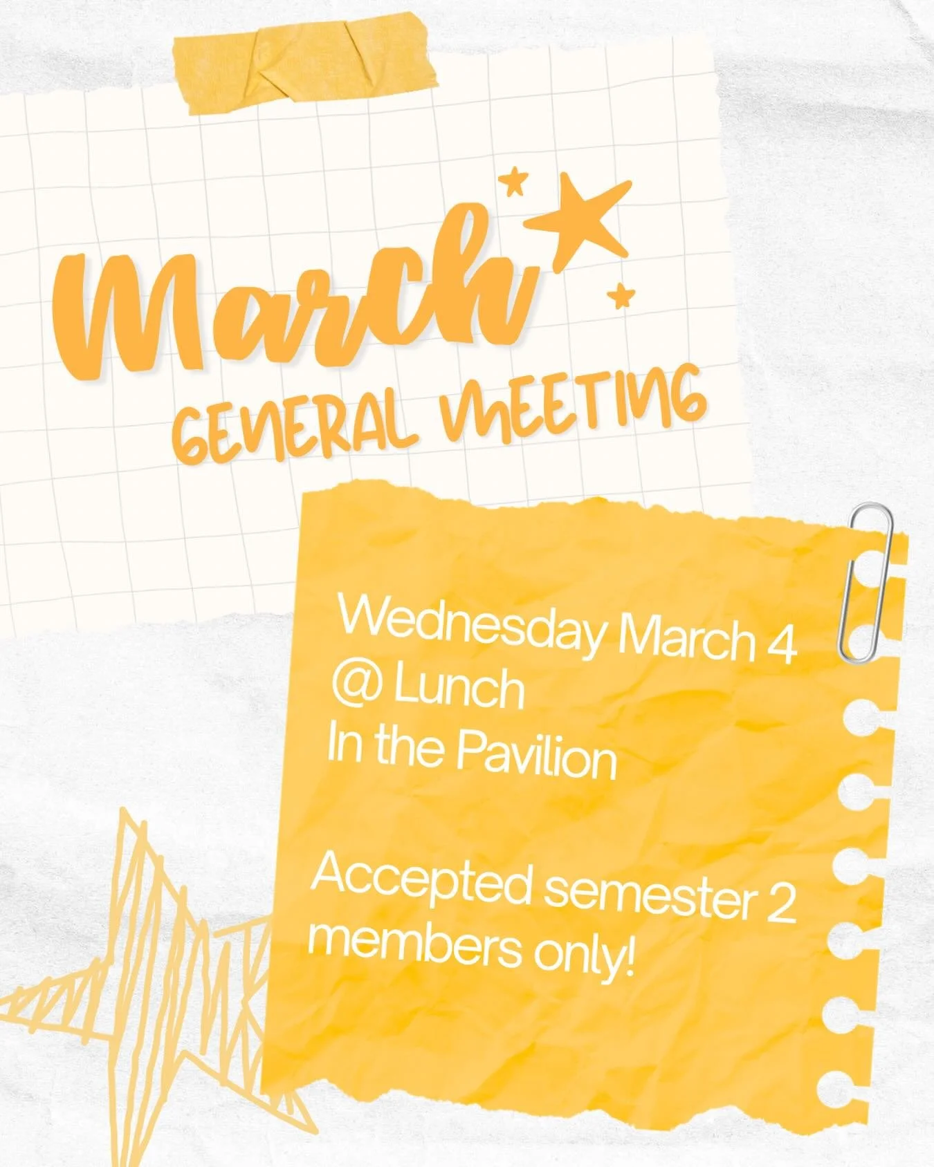 HEY CSF!! our march general meeting is this WEDNESDAY (3/4) during lunch in the pavilion 😛😛 acceptance letters for semester two are already out so only come if you are officially a semester 2 member!! see you there 🫵