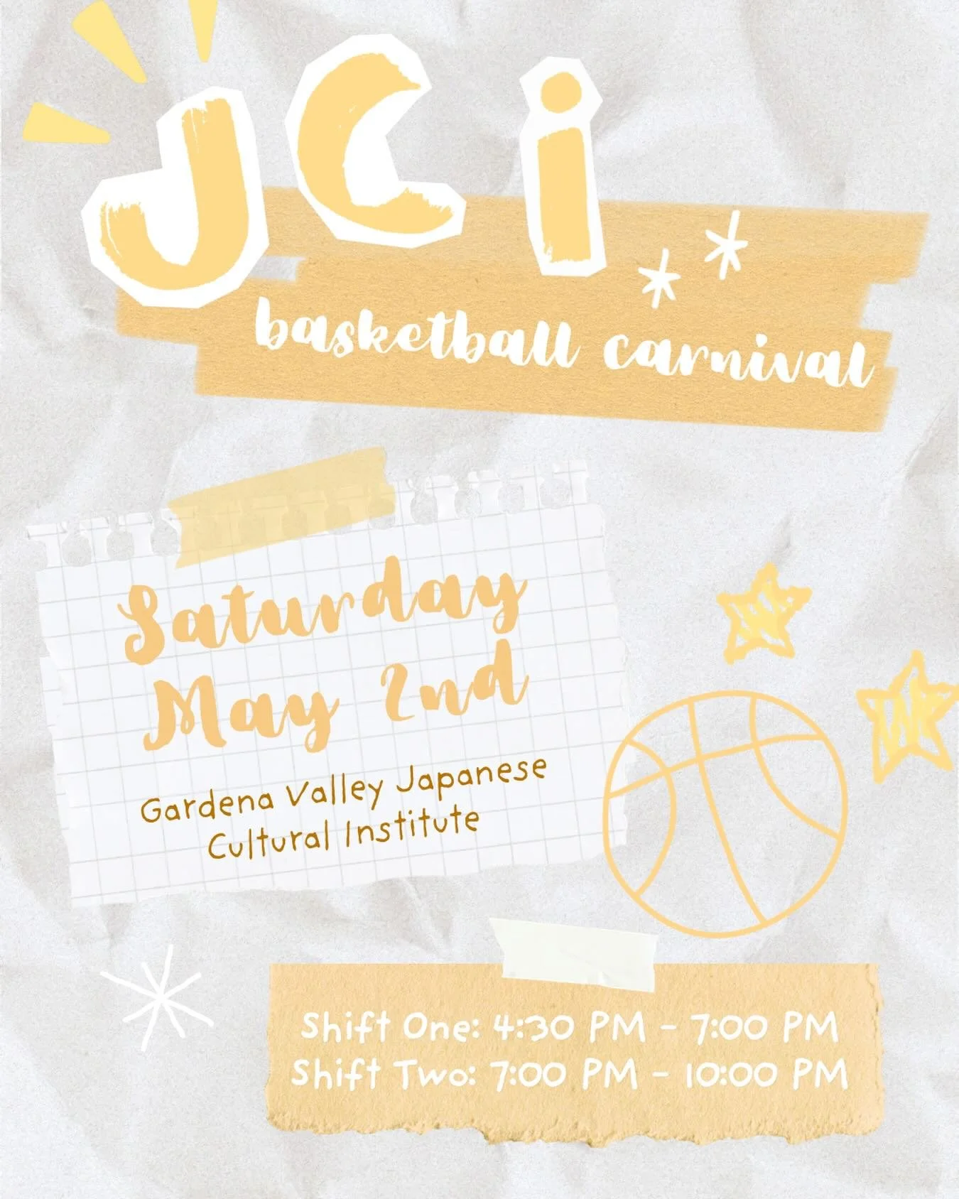 HELLOO CSF!! we have an event on saturday may 2 to help with the JCI basketball carnival!! sign ups will close early for this event, so if you are interested make sure you SIGN UP BY TOMORROW!