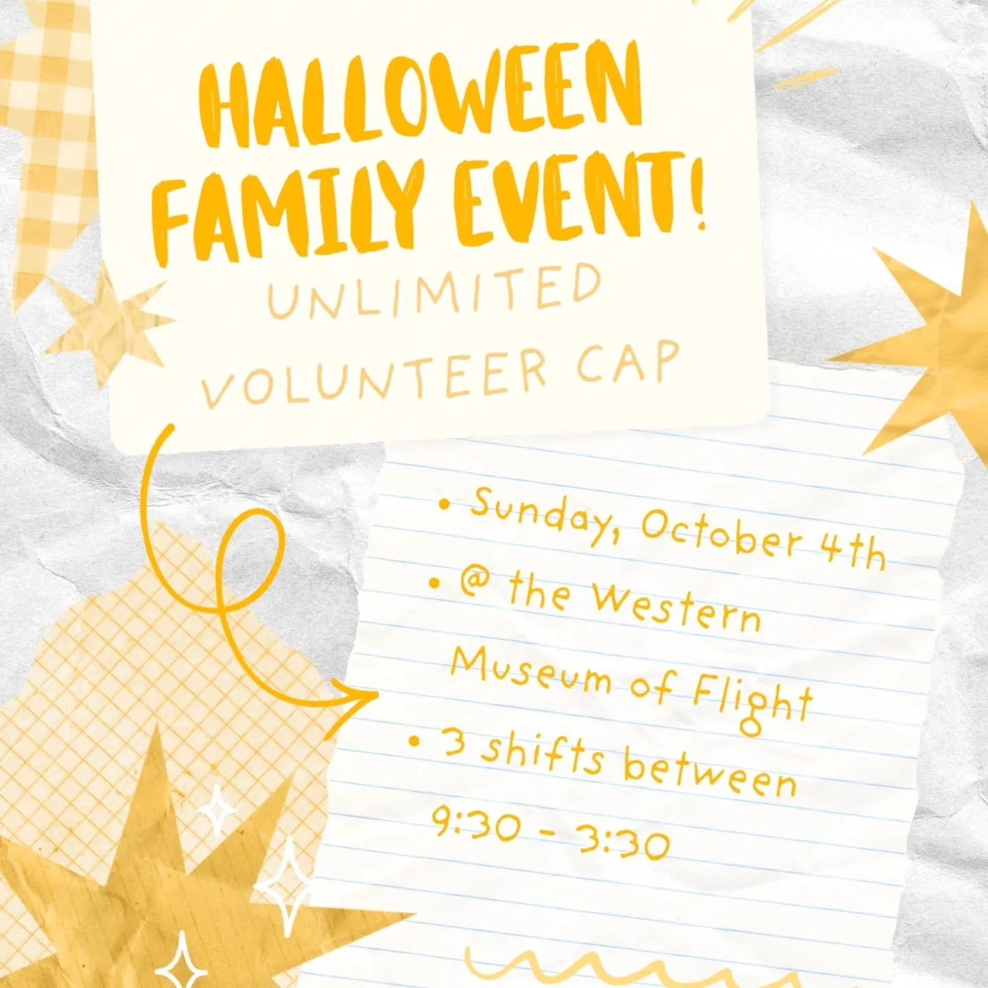 sign up at whscsf.org/volunteer‼️‼️

there is NO VOLUNTEER LIMIT, arrive and check in with an event chair even if you are not contacted prior to Sunday!