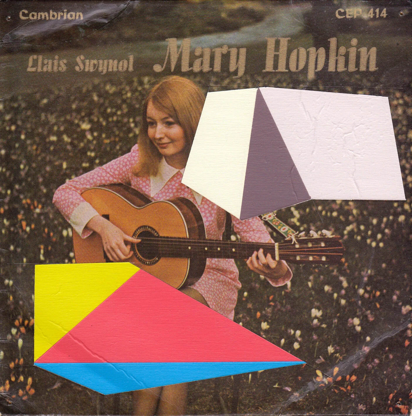 Andre Stitt 'Mary Hopkin - Llais Swynol' EP 1968 (front), acrylic on record cover, 18x18cm, 2018.jpeg