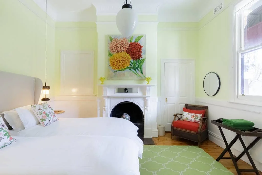 Yellow bedroom - King + 1 single or 3 single beds