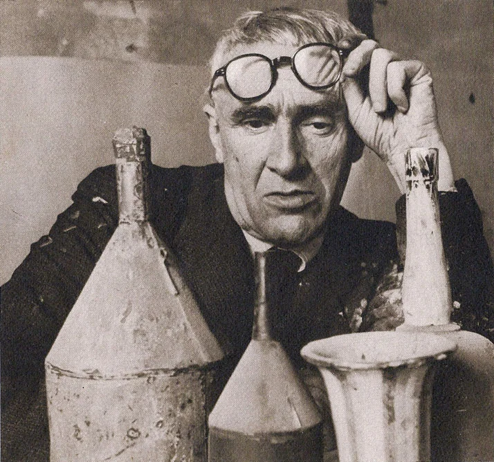 Giorgio Morandi in his studio, Bologna 1953