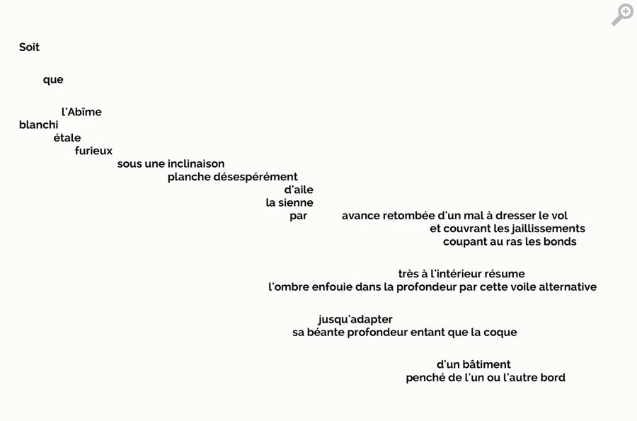 ":Un Coup de Des", (A Throw of the Dice), by Stéphane Mallarmé 