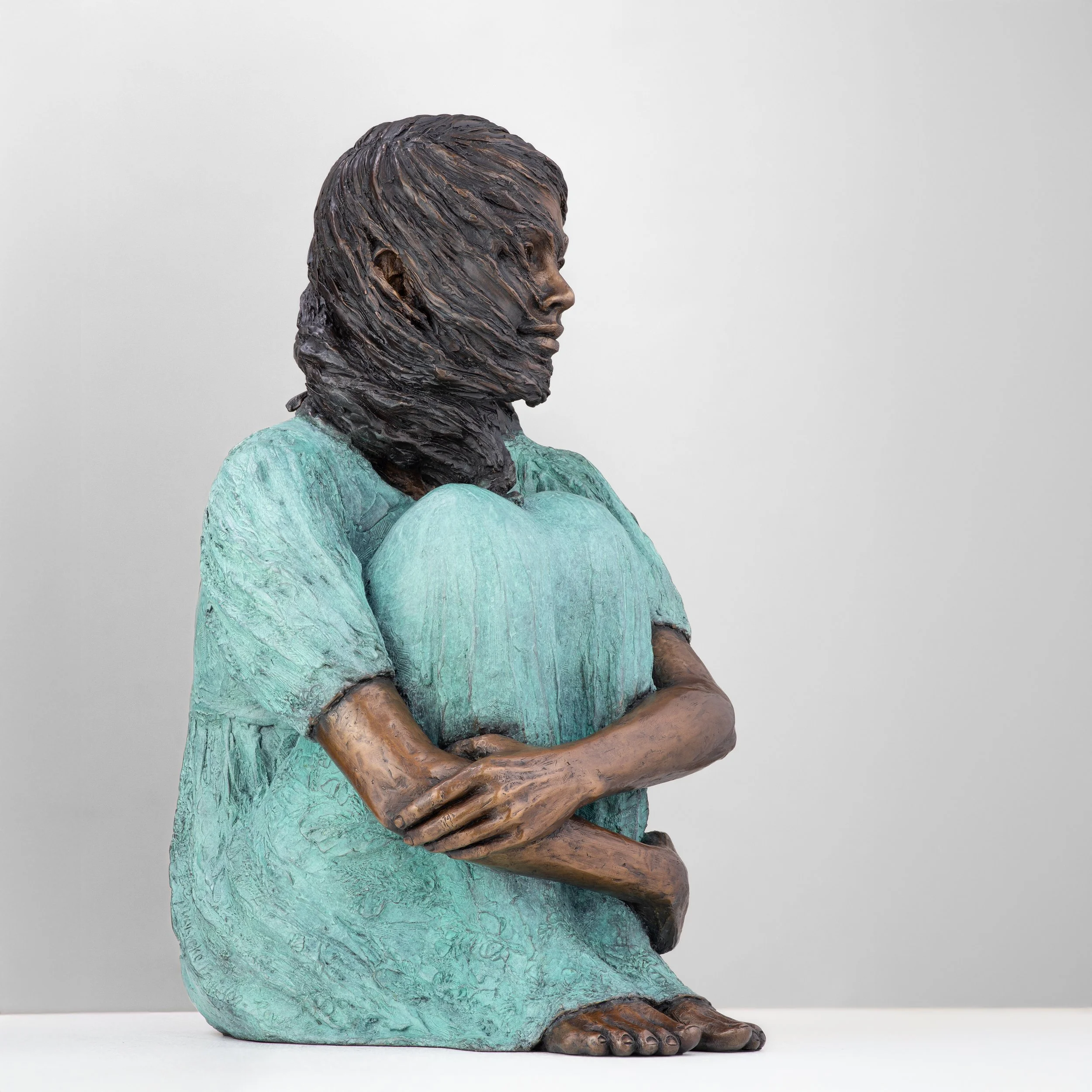 marieke prinsloo-rowe 'Mountain Girl' maquette bronze sculpture R side.jpg