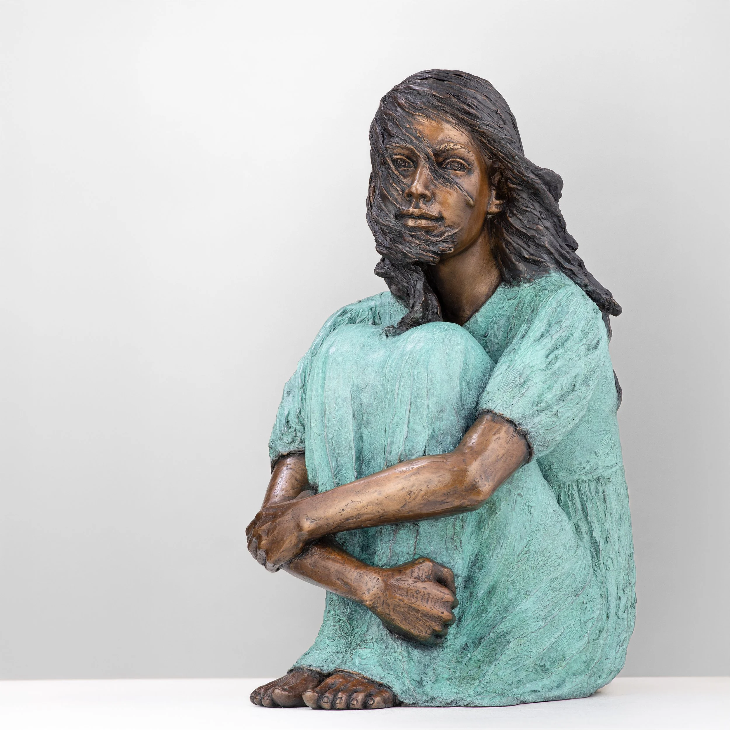 marieke prinsloo-rowe 'Mountain Girl' maquette bronze sculpture front.jpg