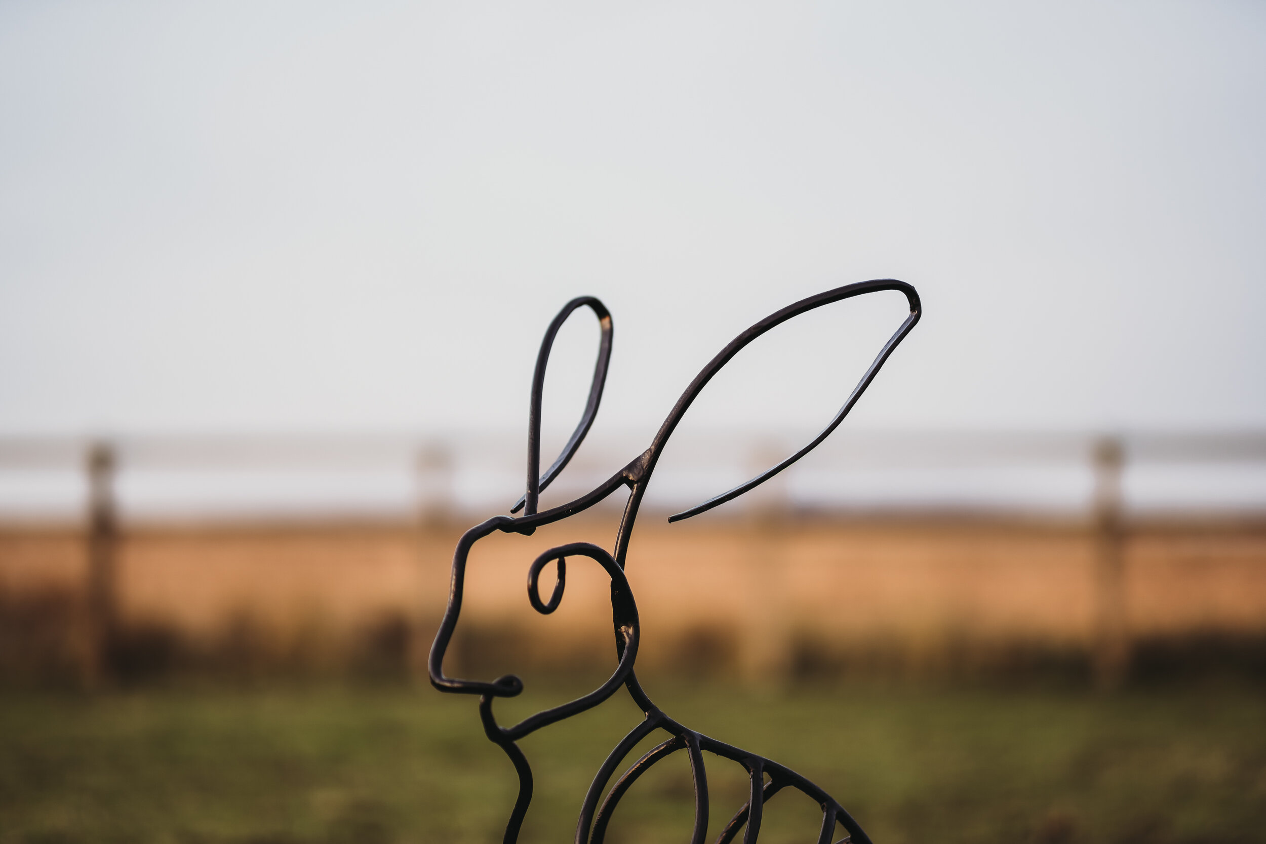 Steel hare sculpture