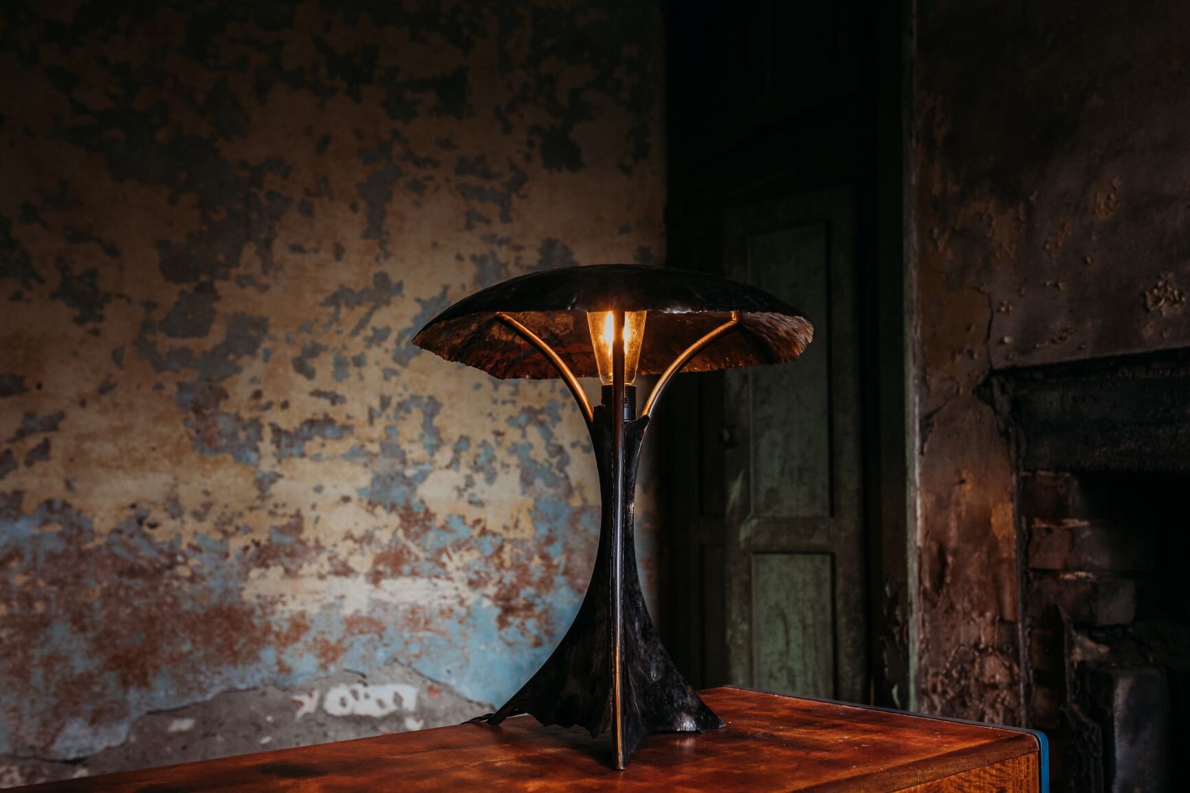 Steel Shroom Lamp, luxury sculptural Lighting