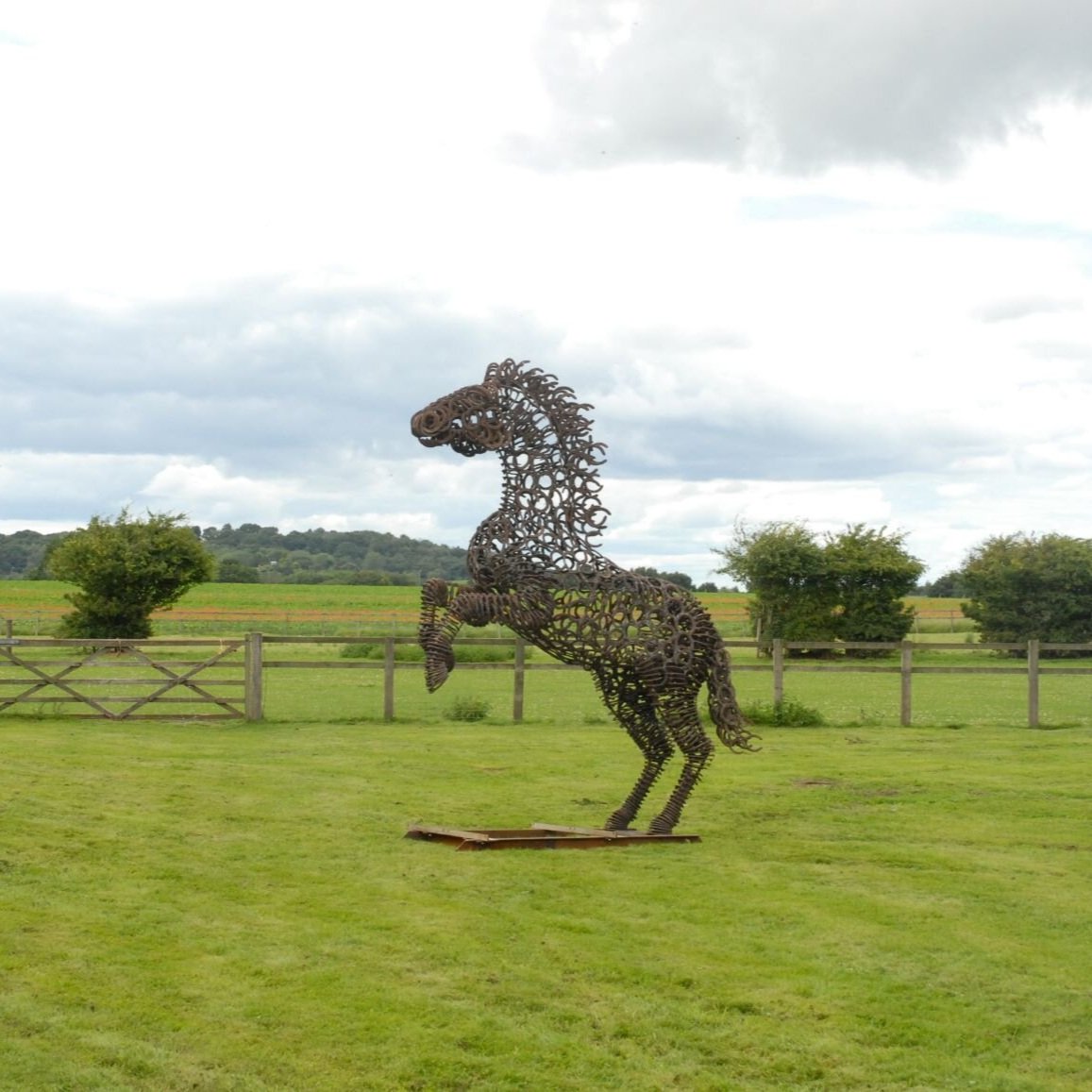 Rearing horse Sculpture made from Horses