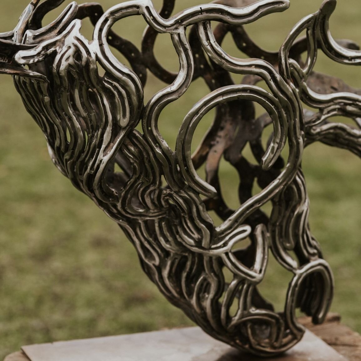 Steed ( Horse head Steel sculpture) closer view