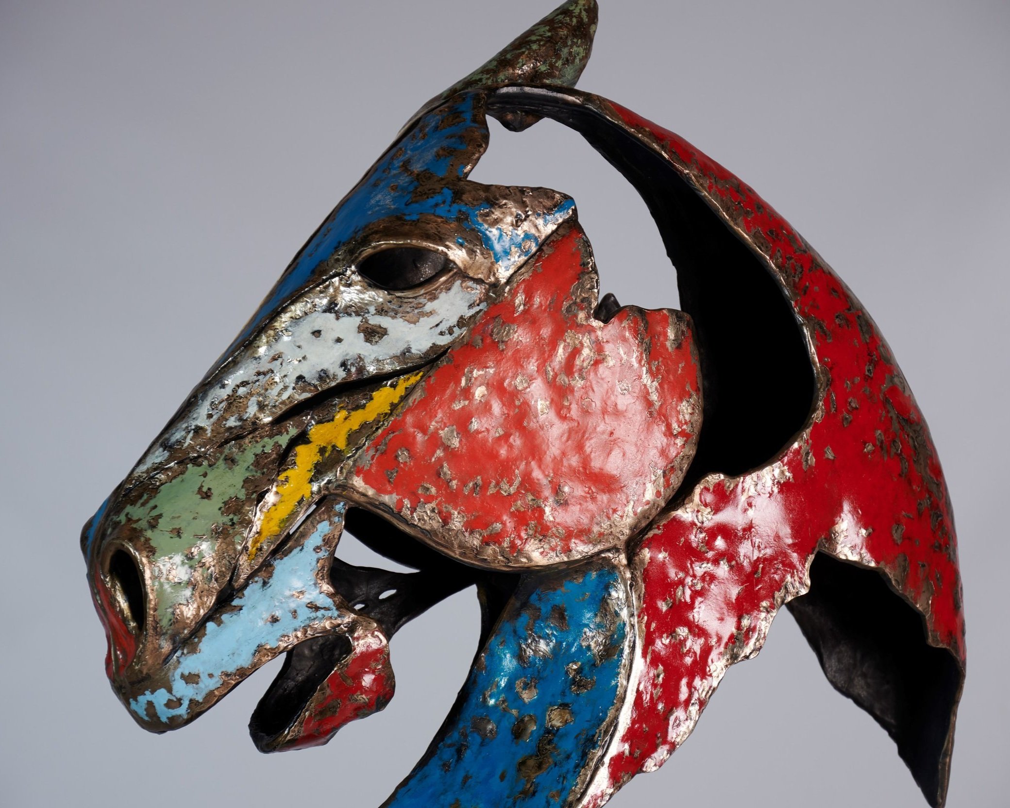 Close up bronze horse head Sculpture