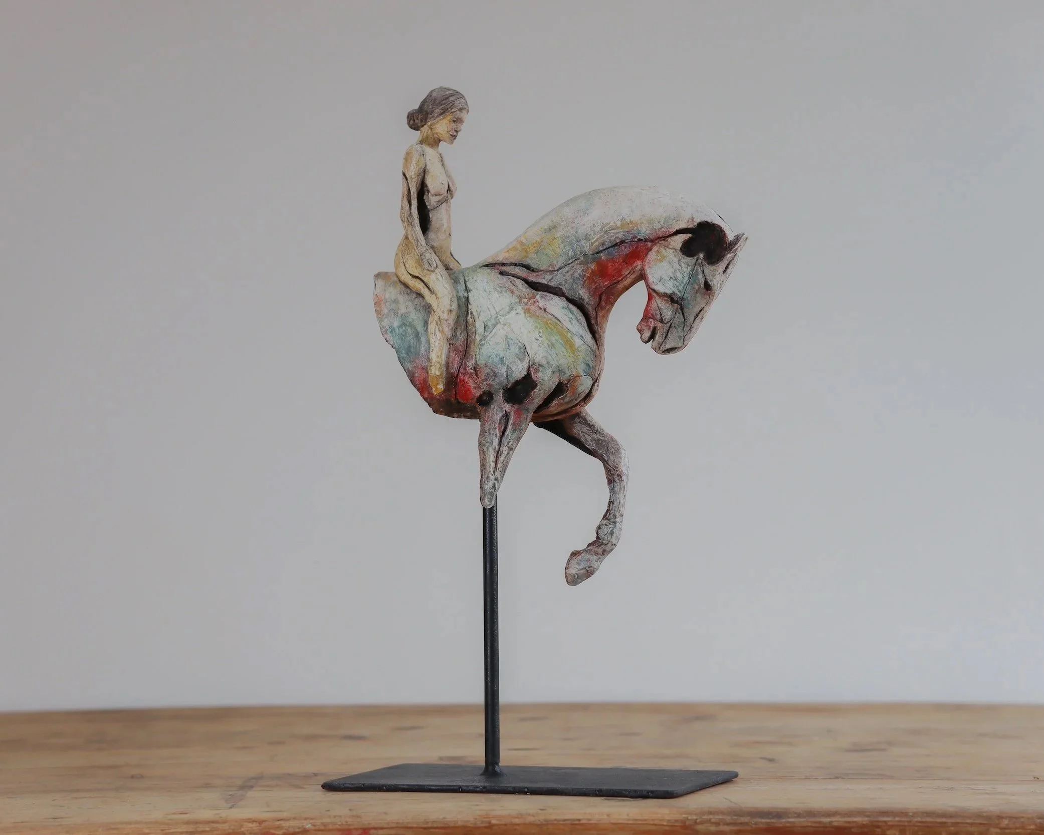 Horse and Rider Sculpture Ollie Holman