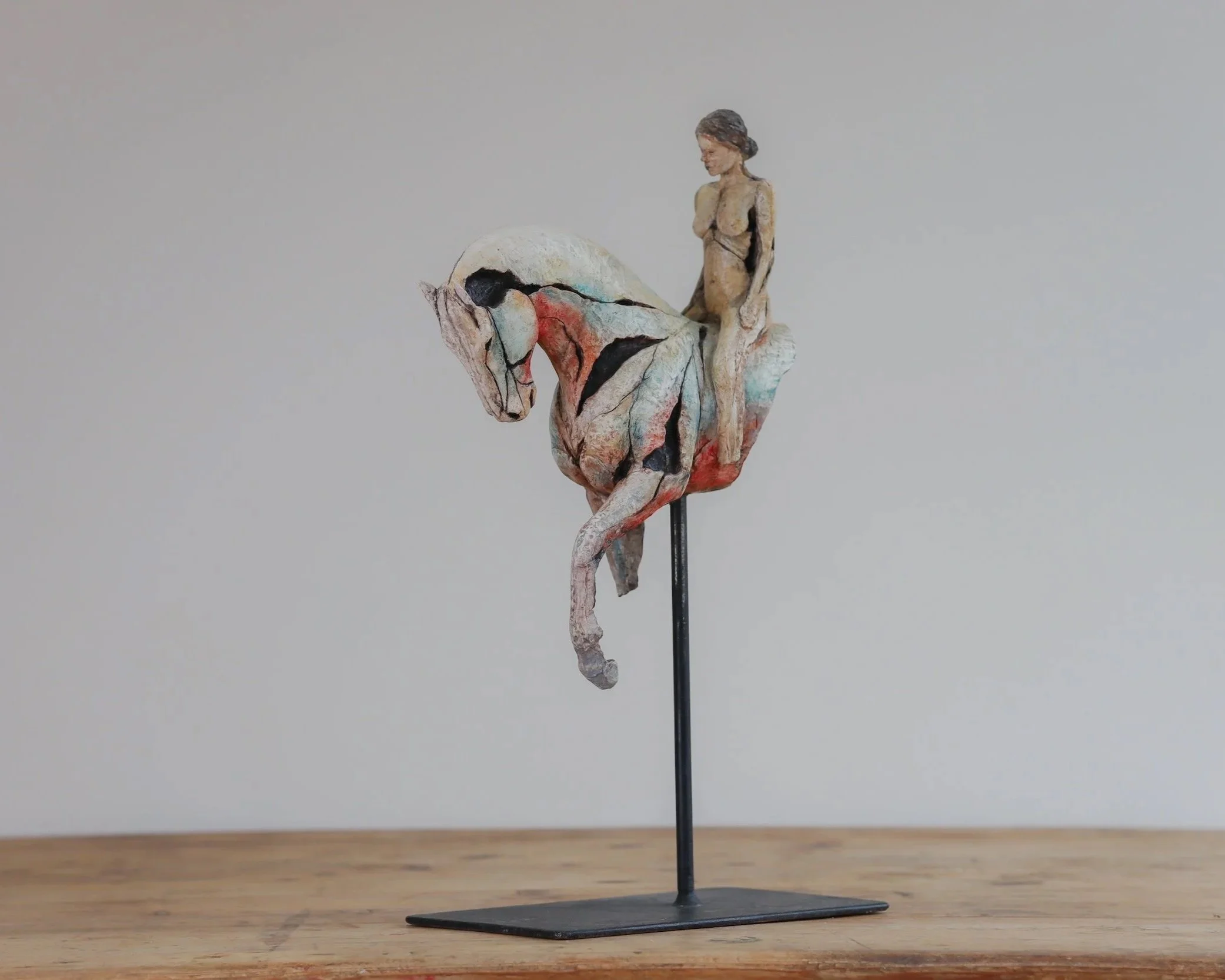Horse and Rider Sculpture Ollie Holman