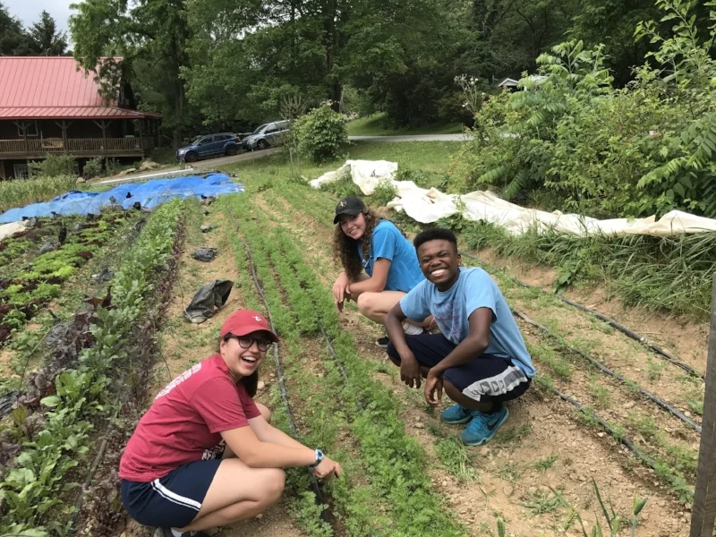 Cheesin'! And thinning carrots!