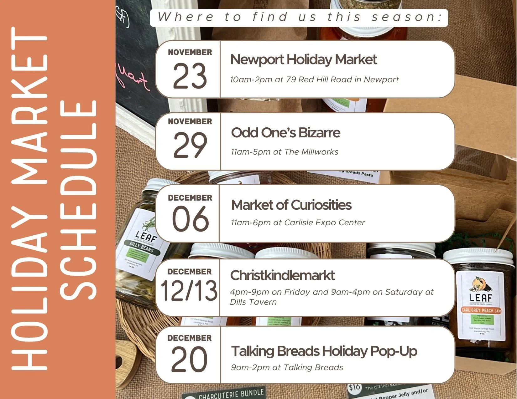 Free samples?  Yes, please! 

November + December are the perfect time for you to get stocked up on all of your fav LEAF goodies!  From farm-fresh preserves to our striking Rooting for Each Other apparel + greeting cards, we've got you covered this s