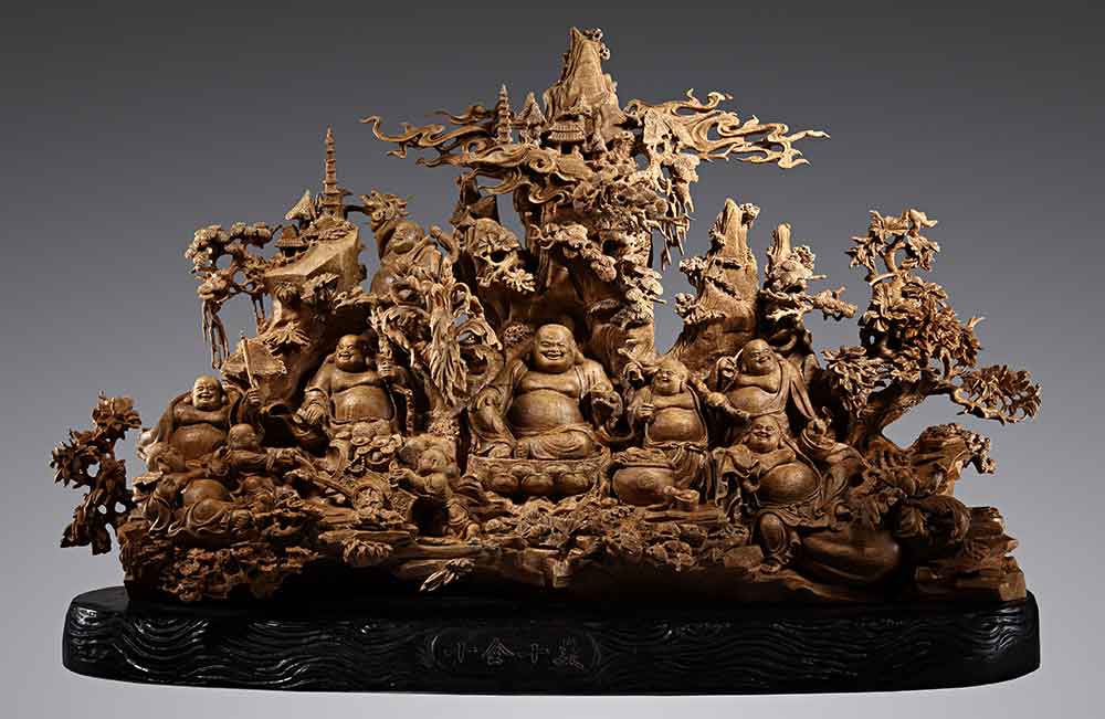 "Perfection" carved in agarwood. Various forms of aromatic woods were burned as sacred incense throughout east Asia. In particular, sandalwood and agarwood developed a legendary reputation. Agarwood, aloeswood, or “oud” remains among the world’s most coveted fragrant materials and is equally if not more expensive than gold.