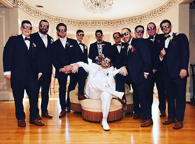 This is how a hockey player gets married, bring the squad &amp; have all the boys in Blade Shades...🏒😎
&mdash;
📷: @nicholasad10 This is probably up for Blade Shade photo of the year, all the boys in Blade Shades...🏒😎
&mdash;
We have wedding part