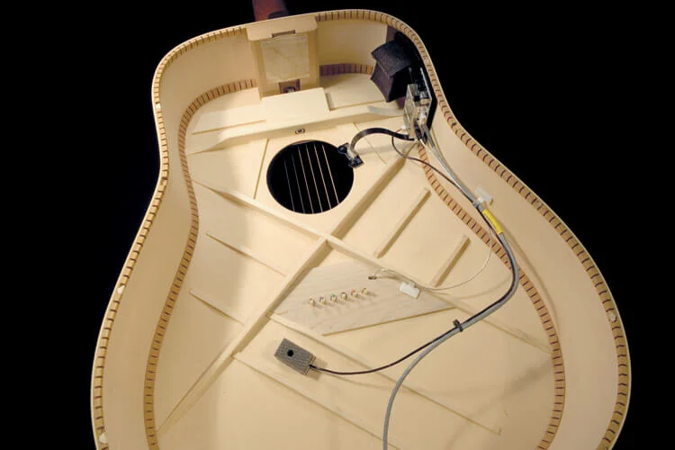 Dual Source Acoustic Guitar Pickup and Microphone Mixing System