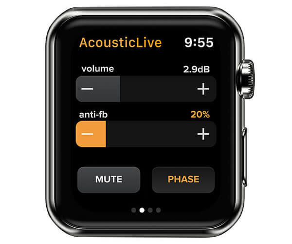 LR Baggs AcousticLive App on Apple Watch Adjust Volume