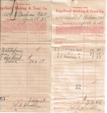 April 1935 deposit slips from bank statement for William I. Cochran, C.S.C. Note that the bank was Engelhard Banking & Trust Co., which later became the East Carolina Bank!