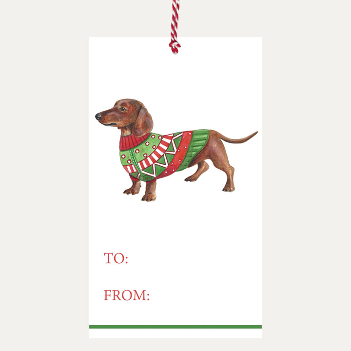 Present Favor Labels Greyhound Dog Christmas Gift Tags 