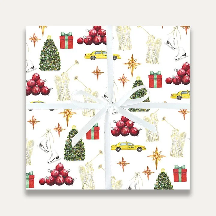 Janice Nelson New York City Christmas Gift Wrap Holiday Wrapping Paper Christmas in New York