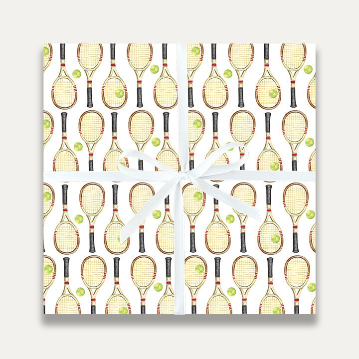 Janice Nelson Designs Tennis Gift Wrap Tennis Birthday Watercolor Wrapping Paper