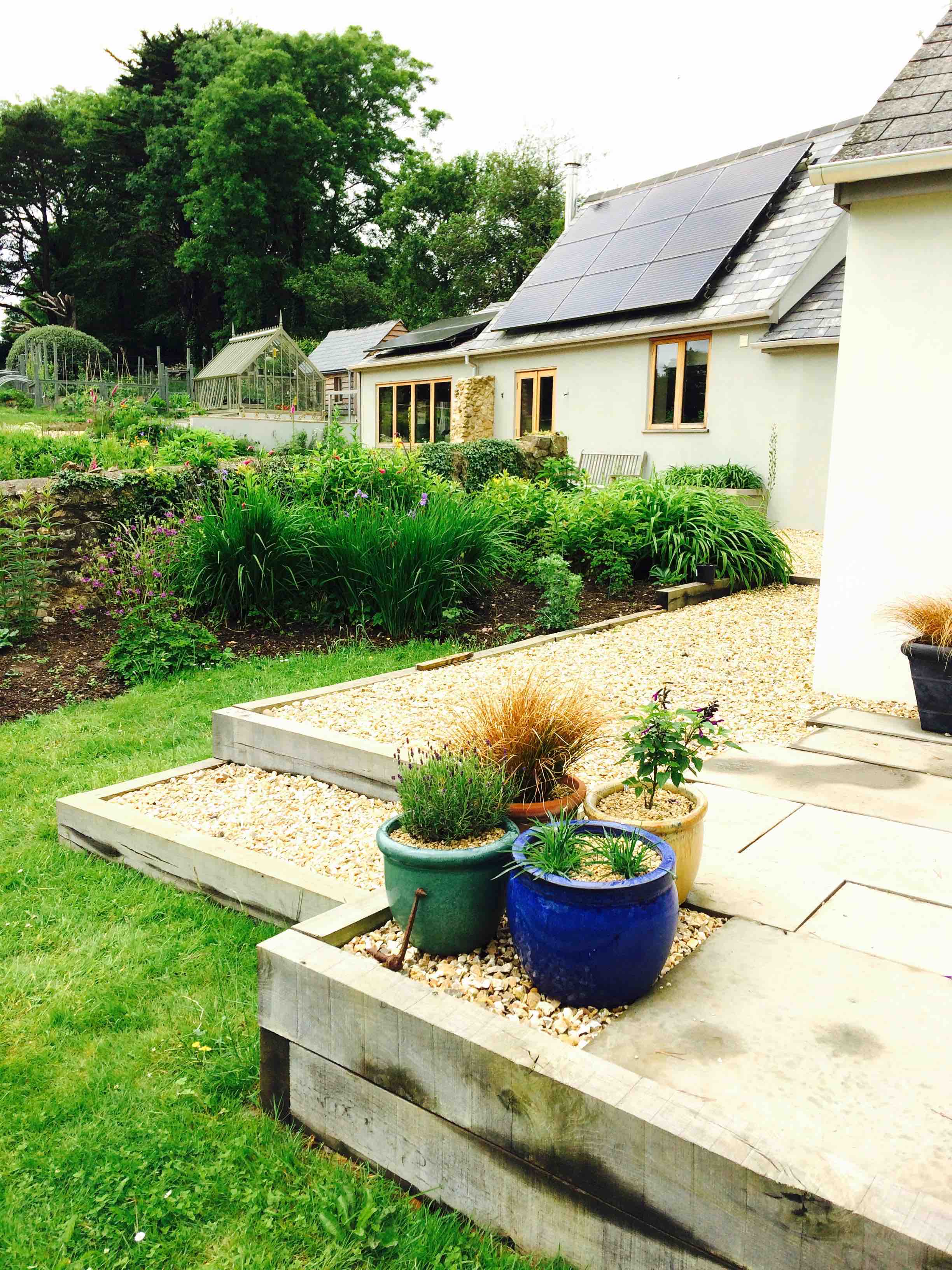 Oak sleepers patio