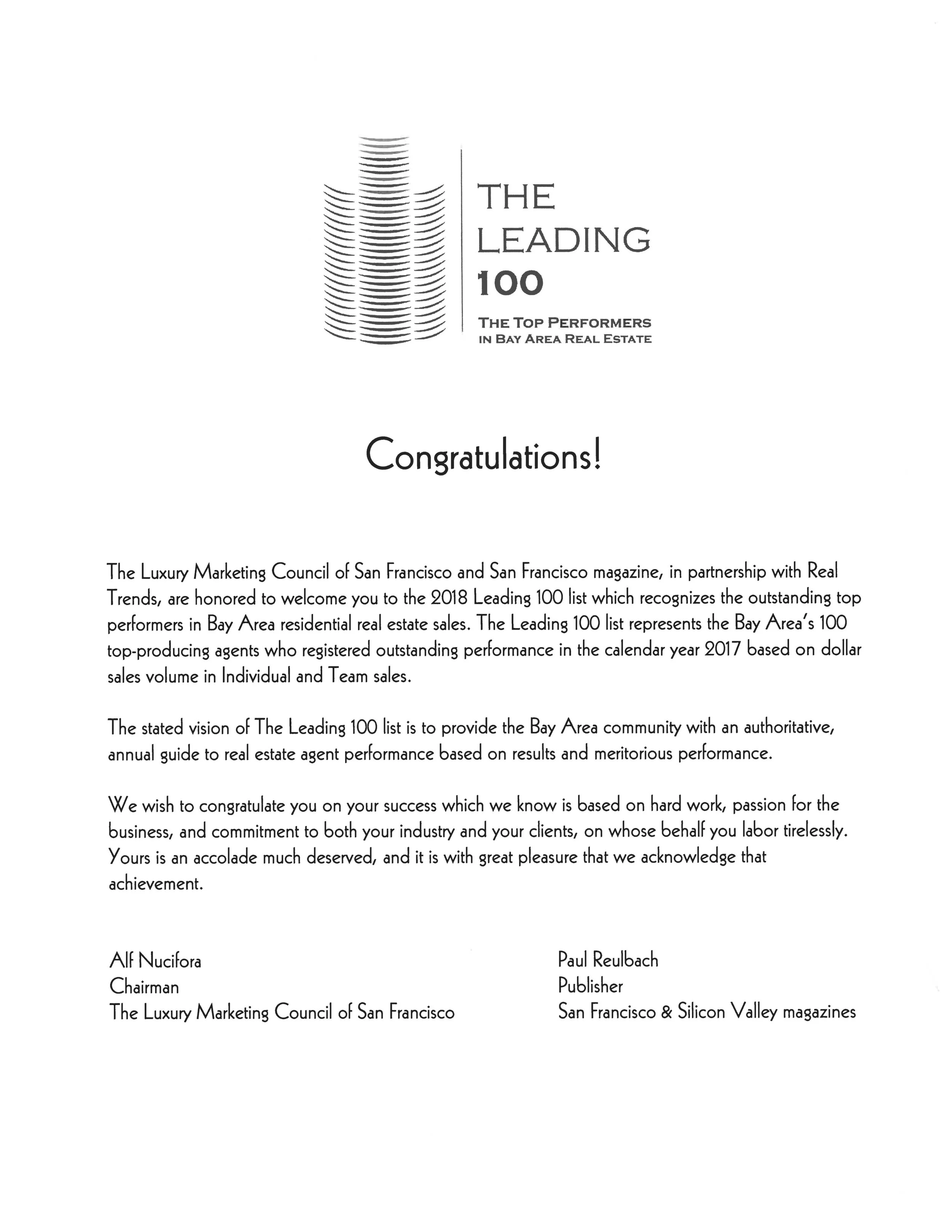 The Leading 100 2018